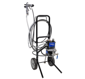Ensemble de pulvérisation en aluminium Triton, montage sur chariot, alimentation par aspiration, tuyaux air et produit, pistolet AirPro pneumatique, buse de 1,4 mm (0,055″) pour applications en métallurgie